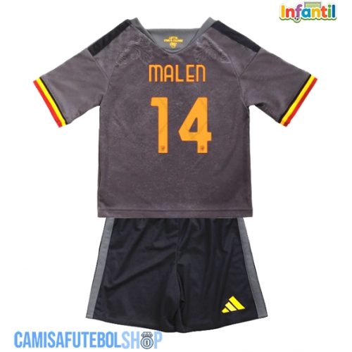 Camisa de time de futebol AS Roma Donyell Malen #14 Replicas 3º Equipamento Infantil 2026-27 Manga Curta (+ Calças curtas)